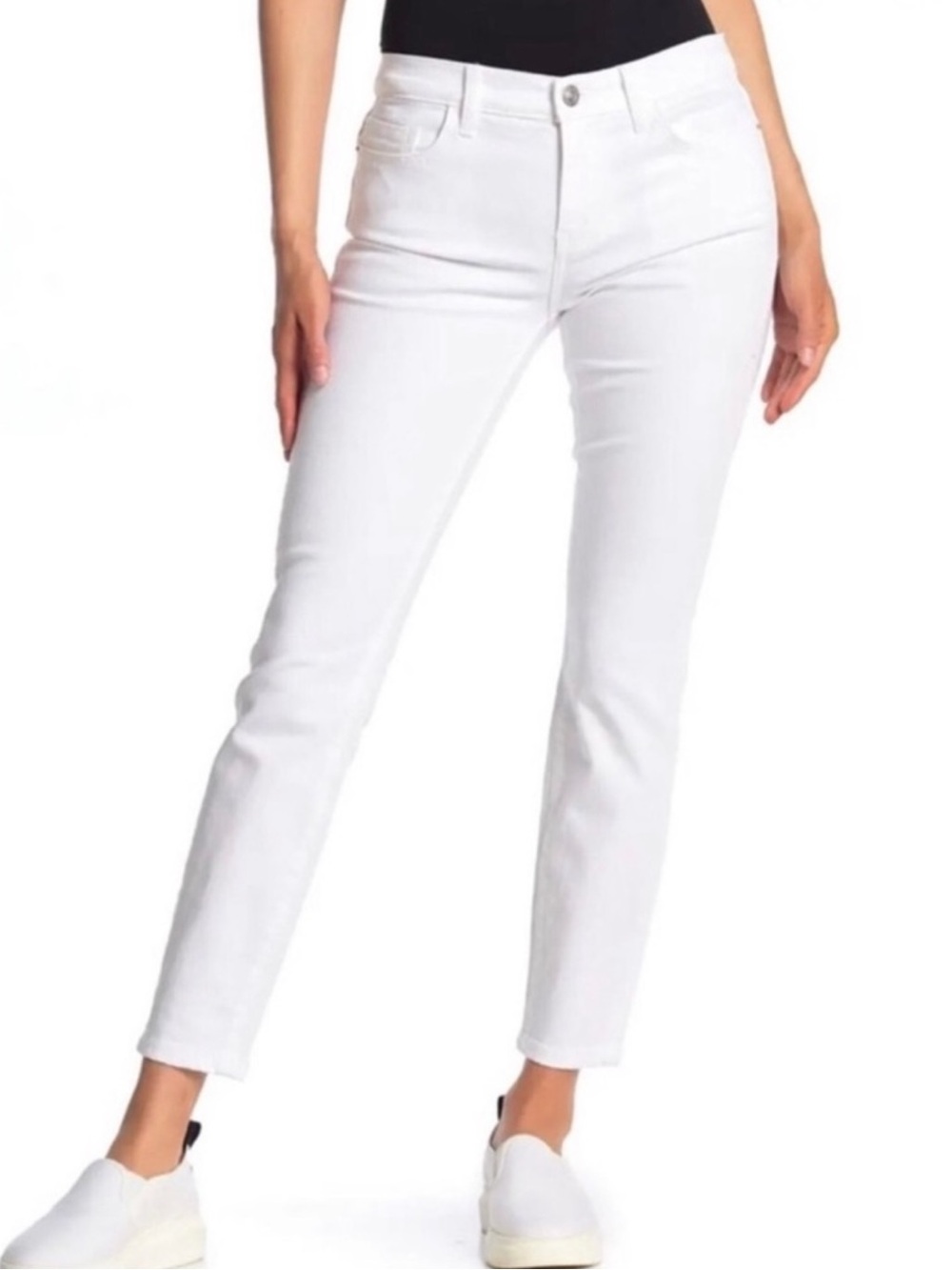 CURRENT/ELLIOTT WHITE CROPPED SKINNY JEANS